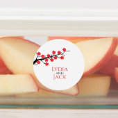 Kersenbloesem thema trouwstickers labels (Aangebracht)