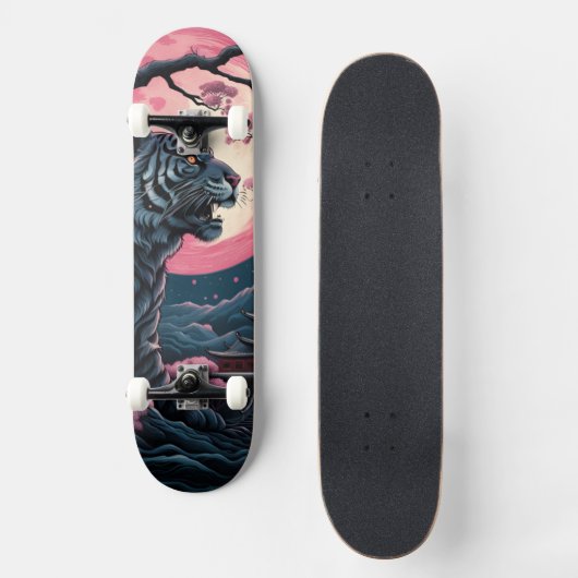 Kersenbloesem Tijger Japanse Kunst Persoonlijk Skateboard (Voorkant)