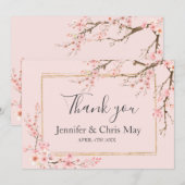 Kersenbloesem Trouw Dank Je Bedankkaart (Voorkant / Achterkant)