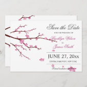 Kersenbloesem Trouw Save The Date Kaarten (Voorkant / Achterkant)