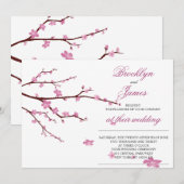 Kersenbloesem Trouw Uitnodigingen (Voorkant / Achterkant)