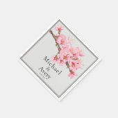 Kersenbloesem trouwservetten servet (Hoek)