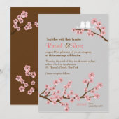 Kersenbloesem tuin bruiloft kaart (Voorkant / Achterkant)