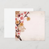 Kersenbloesem uitnodiging vintage (Voorkant / Achterkant)