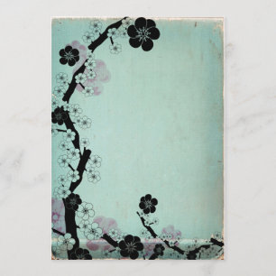 Kersenbloesem uitnodigingen in vintage stijl