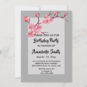 Kersenbloesem verjaardagsfeestje kaart (Voorkant)