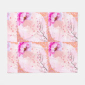 Kersenbloesem Vlinder Dekbed Fleece Deken (Voorkant (Horizontaal))