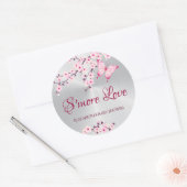 Kersenbloesem Vlinder S'more Liefde Ronde Sticker (Envelop)