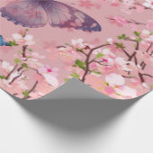 Kersenbloesem & vlinders cadeaupapier (Hoek)