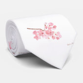 kersenbloesem waterverf roze bloemen japans stropdas (Opgerold)