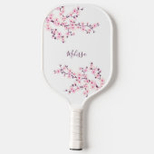 Kersenbloesem wit monogram pickleball paddle (Achterkant)