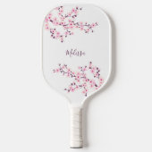 Kersenbloesem wit monogram pickleball paddle (Voorkant)