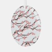 Kersenbloesem: wit naadloos. glas ornament (Voorkant links)