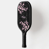 Kersenbloesem zwart marmer monogram pickleball paddle (Links)