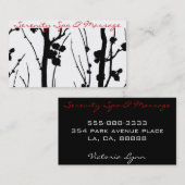 kersenbloesem zwart visitekaartje (Voorkant / Achterkant)