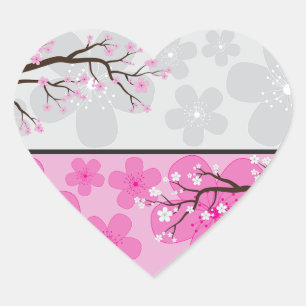 Kersenbloesembanners Hart Sticker