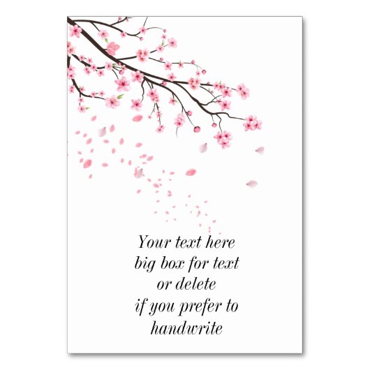 Kersenbloesemblaadjes achterblijvend kaart (Voorkant)