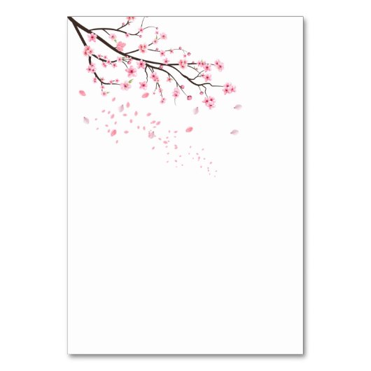 Kersenbloesemblaadjes dwarrelend kaart (Achterkant)