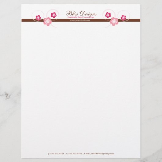 kersenbloesembloem gepersonaliseerd briefhoofd (Voorkant)