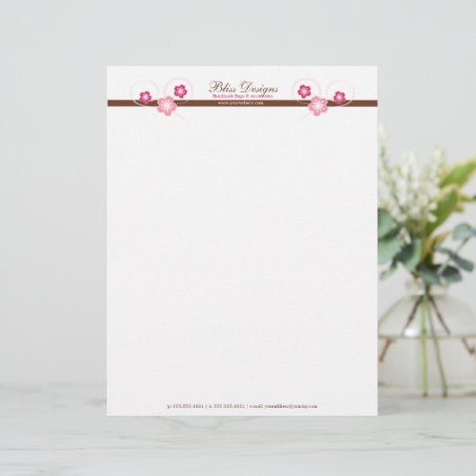  kersenbloesembloem gepersonaliseerd briefhoofd (Staand voorkant)