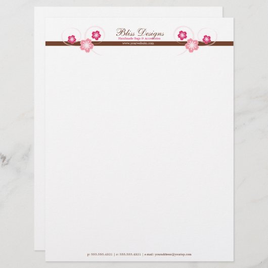  kersenbloesembloem gepersonaliseerd briefhoofd (Voorkant / Achterkant)