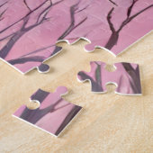 Kersenbloesembomen Roze Bloemschildering Legpuzzel (Zijkant)