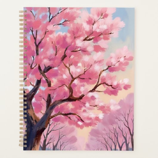 Kersenbloesembomen Roze Bloemschildering Planner (Voorkant)