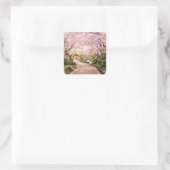 Kersenbloesembomen Vierkante Sticker (Tas)