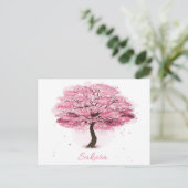 Kersenbloesemboom in bloei briefkaart (Staand voorkant)