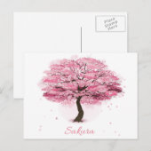 Kersenbloesemboom in bloei briefkaart (Voorkant / Achterkant)