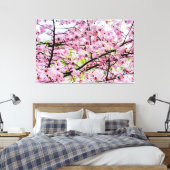 Kersenbloesemboom in volle roze bloei in de lente canvas afdruk (Insitu (Slaapkamer))