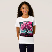 Kersenbloesemboom Synthwave 803 T-shirt (Voorkant volledig)