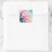 Kersenbloesemboom Vierkante Sticker (Tas)
