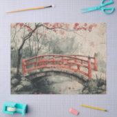 Kersenbloesembrug Sumi-E Landschap (2) Tissuepapier (Craft)