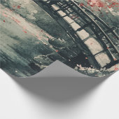 Kersenbloesembrug Sumi-E Landschap Cadeaupapier (Hoek)