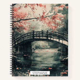 Kersenbloesembrug Sumi-E Landschap Notitieboek