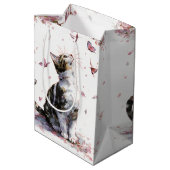 Kersenbloesemkat en vlinders (10) medium cadeauzakje (Achterkant Gekanteld)