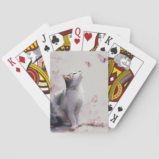 Kersenbloesemkat en Vlinders (13) Pokerkaarten (Achterkant)