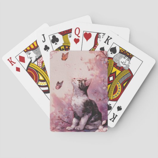 Kersenbloesemkat en Vlinders (2) Pokerkaarten (Achterkant)