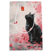 Kersenbloesemkat en vlinders (3) medium cadeauzakje (Voorkant)
