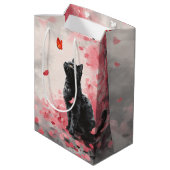 Kersenbloesemkat en vlinders (3) medium cadeauzakje (Achterkant Gekanteld)
