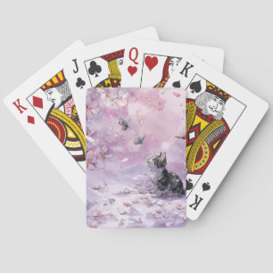 Kersenbloesemkat en Vlinders (5) Pokerkaarten