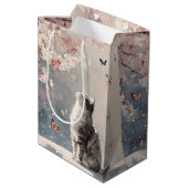 Kersenbloesemkat en Vlinders (6) Medium Cadeauzakje (Achterkant Gekanteld)