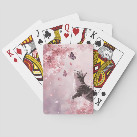 Kersenbloesemkat en Vlinders (7) Pokerkaarten (Achterkant)
