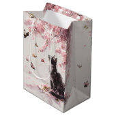 Kersenbloesemkat en vlinders (9) medium cadeauzakje (Voorkant Gekanteld)