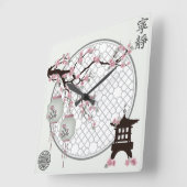 Kersenbloesemlantaarns Chinese 'Serenity' pagode Vierkante Klok (Hoek)