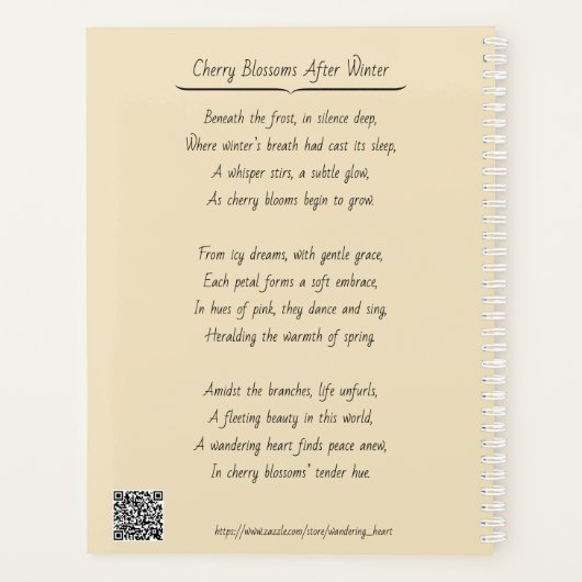 Kersenbloesems 8,5 x 11" Planner (Achterkant)