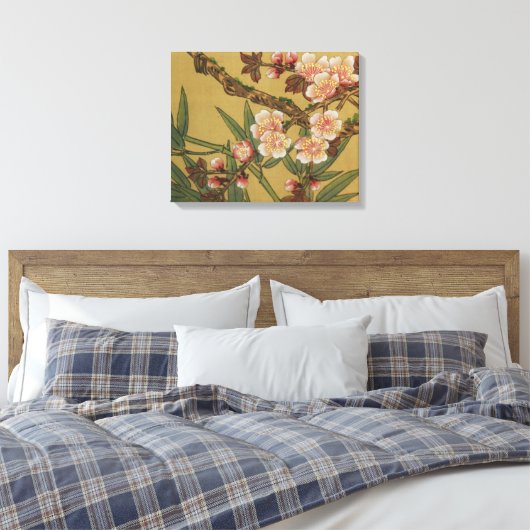 kersenbloesems aziatisch japans canvas afdruk (Insitu (Slaapkamer))