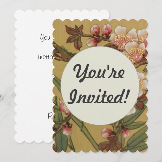  kersenbloesems aziatisch japans kaart (Voorkant / Achterkant)