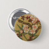 kersenbloesems aziatisch japans ronde button 5,7 cm (Voorkant /achterkant)
